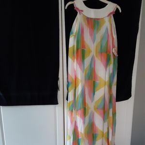 Vintage pastel color sundress with cowl neckline